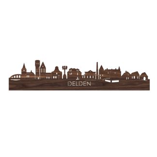 Skyline Delden Noten houten cadeau decoratie relatiegeschenk van WoodWideCities