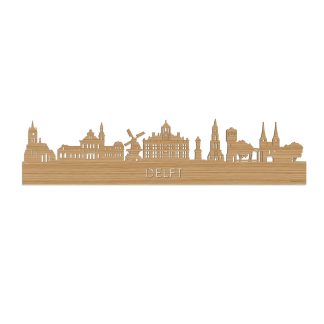 Skyline Delft Bamboe houten cadeau decoratie relatiegeschenk van WoodWideCities