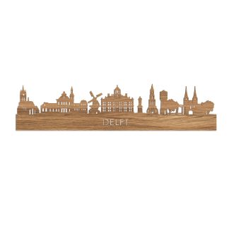 Skyline Delft Eiken houten cadeau decoratie relatiegeschenk van WoodWideCities