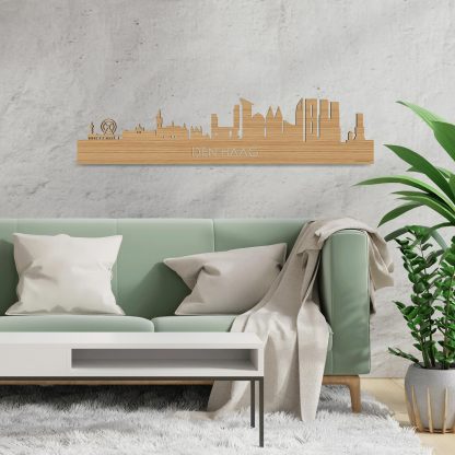 Skyline Den Haag Bamboe houten cadeau decoratie relatiegeschenk van WoodWideCities