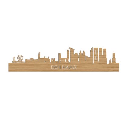 Skyline Den Haag Bamboe 80 cm Zonder verlichting  houten cadeau decoratie relatiegeschenk van WoodWideCities