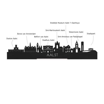 Skyline Desk Organizer Aalst houten cadeau decoratie relatiegeschenk van WoodWideCities