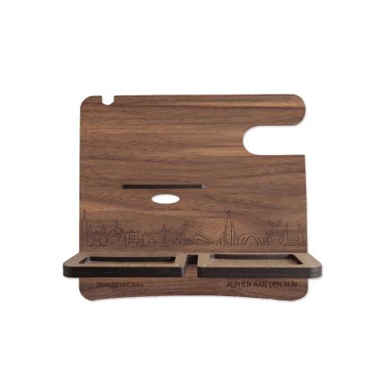 Skyline Desk Organizer Alphen aan den Rijn houten cadeau decoratie relatiegeschenk van WoodWideCities