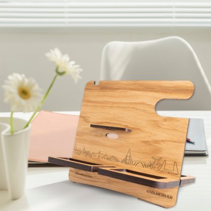 Skyline Desk Organizer Alphen aan den Rijn houten cadeau decoratie relatiegeschenk van WoodWideCities