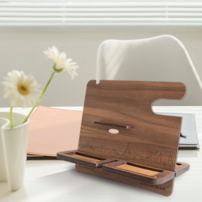 Skyline Desk Organizer Alphen aan den Rijn houten cadeau decoratie relatiegeschenk van WoodWideCities