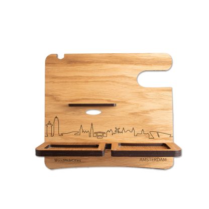 Skyline Desk Organizer Amsterdam houten cadeau decoratie relatiegeschenk van WoodWideCities