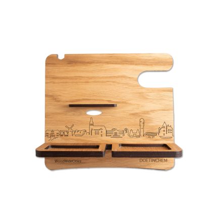 Skyline Desk Organizer Doetinchem houten cadeau decoratie relatiegeschenk van WoodWideCities