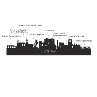 Skyline Desk Organizer Durham houten cadeau decoratie relatiegeschenk van WoodWideCities