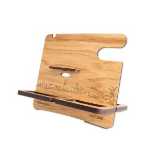 Skyline Desk Organizer Emmeloord Eiken houten cadeau decoratie relatiegeschenk van WoodWideCities