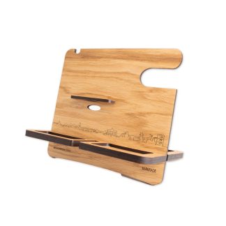 Skyline Desk Organizer Kerkrade Eiken houten cadeau decoratie relatiegeschenk van WoodWideCities