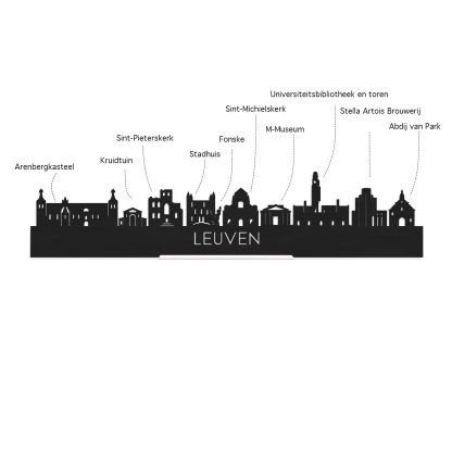 Skyline Desk Organizer Leuven houten cadeau decoratie relatiegeschenk van WoodWideCities