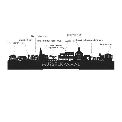 Skyline Desk Organizer Musselkanaal houten cadeau decoratie relatiegeschenk van WoodWideCities