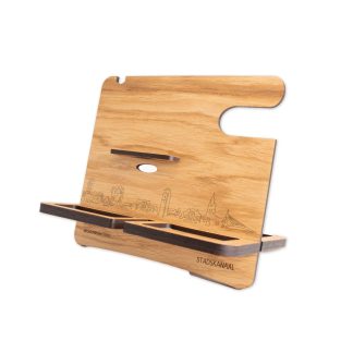 Skyline Desk Organizer Stadskanaal Eiken houten cadeau decoratie relatiegeschenk van WoodWideCities