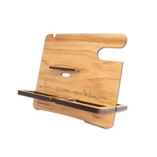 Skyline Desk Organizer Texel Eiken houten cadeau decoratie relatiegeschenk van WoodWideCities