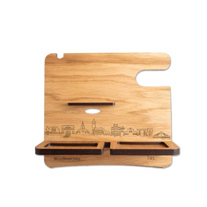 Skyline Desk Organizer Tiel houten cadeau decoratie relatiegeschenk van WoodWideCities