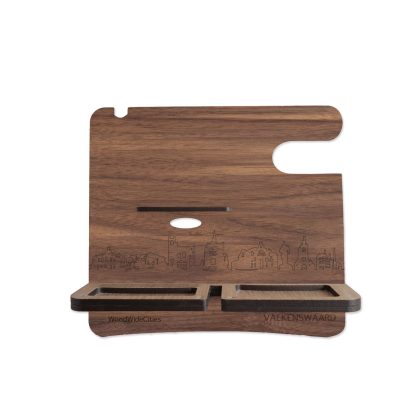 Skyline Desk Organizer Valkenswaard houten cadeau decoratie relatiegeschenk van WoodWideCities