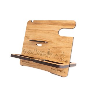 Skyline Desk Organizer Wijk bij Duurstede Eiken houten cadeau decoratie relatiegeschenk van WoodWideCities