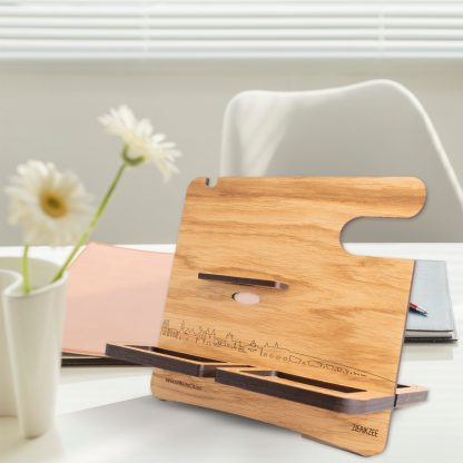 Skyline Desk Organizer Zierikzee houten cadeau decoratie relatiegeschenk van WoodWideCities