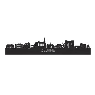 Skyline Deurne Zwart houten cadeau decoratie relatiegeschenk van WoodWideCities