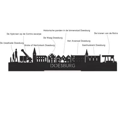 Skyline Doesburg Noten houten cadeau decoratie relatiegeschenk van WoodWideCities