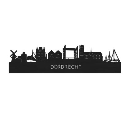 Skyline Dordrecht Black houten cadeau decoratie relatiegeschenk van WoodWideCities