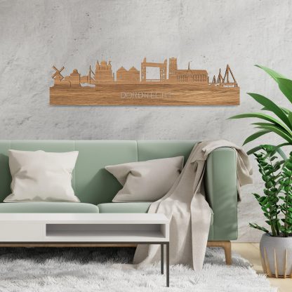 Skyline Dordrecht Eiken houten cadeau decoratie relatiegeschenk van WoodWideCities