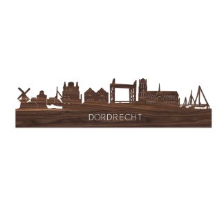 Skyline Dordrecht Noten houten cadeau decoratie relatiegeschenk van WoodWideCities