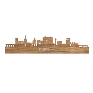 Skyline Durham Eiken houten cadeau decoratie relatiegeschenk van WoodWideCities