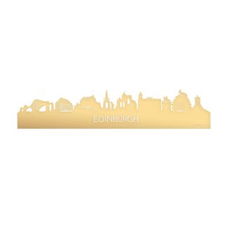 Skyline Edinburgh Metallic Goud gerecycled kunststof cadeau decoratie relatiegeschenk van WoodWideCities