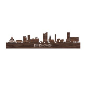 Skyline Eindhoven Noten houten cadeau decoratie relatiegeschenk van WoodWideCities