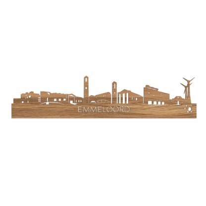 Skyline Emmeloord Eiken houten cadeau decoratie relatiegeschenk van WoodWideCities