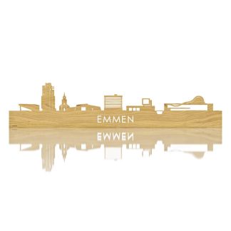 Skyline Emmen Eiken houten cadeau decoratie relatiegeschenk van WoodWideCities