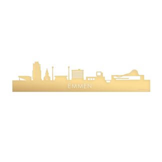 Skyline Emmen Metallic Goud gerecycled kunststof cadeau decoratie relatiegeschenk van WoodWideCities