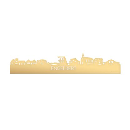 Skyline Engelbert Metallic Goud gerecycled kunststof cadeau decoratie relatiegeschenk van WoodWideCities