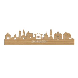 Skyline Enkhuizen Bamboe houten cadeau decoratie relatiegeschenk van WoodWideCities