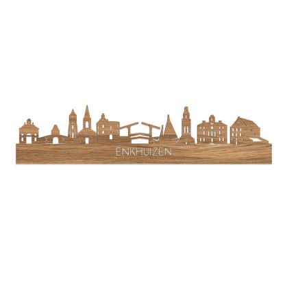 Skyline Enkhuizen Eiken houten cadeau decoratie relatiegeschenk van WoodWideCities