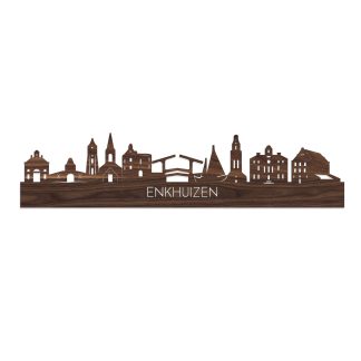 Skyline Enkhuizen Noten houten cadeau decoratie relatiegeschenk van WoodWideCities