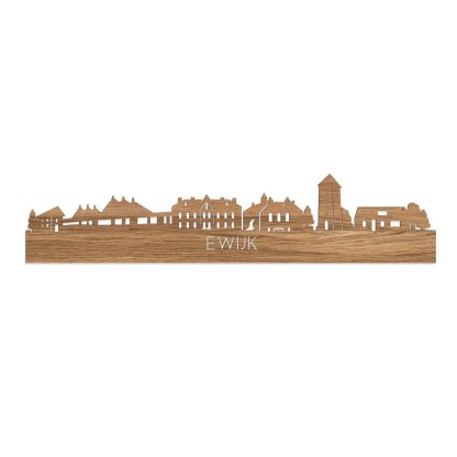 Skyline Ewijk Eiken houten cadeau decoratie relatiegeschenk van WoodWideCities