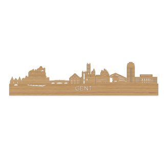 Skyline Gent Bamboe houten cadeau decoratie relatiegeschenk van WoodWideCities