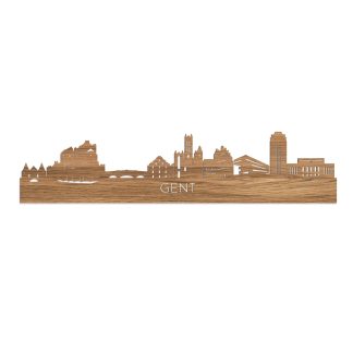 Skyline Gent Eiken houten cadeau decoratie relatiegeschenk van WoodWideCities