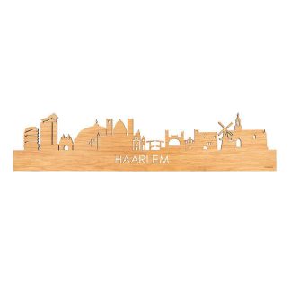 Skyline Haarlem Eiken houten cadeau decoratie relatiegeschenk van WoodWideCities