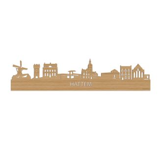 Skyline Hattem Bamboe houten cadeau decoratie relatiegeschenk van WoodWideCities