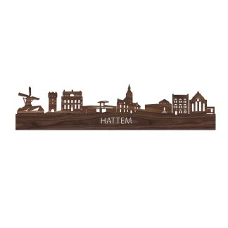 Skyline Hattem Noten houten cadeau decoratie relatiegeschenk van WoodWideCities