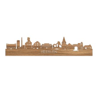 Skyline Heerlen Eiken houten cadeau decoratie relatiegeschenk van WoodWideCities