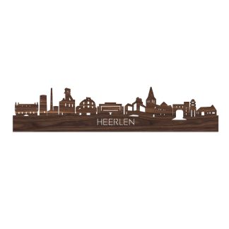 Skyline Heerlen Noten houten cadeau decoratie relatiegeschenk van WoodWideCities