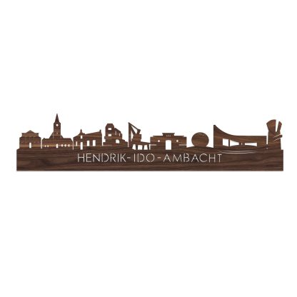 Skyline Hendrik-Ido-Ambacht Noten houten cadeau decoratie relatiegeschenk van WoodWideCities