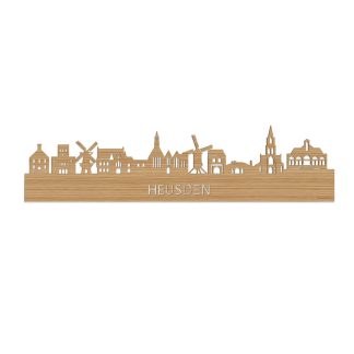 Skyline Heusden Bamboe houten cadeau decoratie relatiegeschenk van WoodWideCities