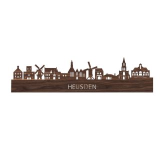 Skyline Heusden Noten houten cadeau decoratie relatiegeschenk van WoodWideCities