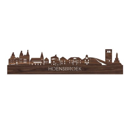 Skyline Hoensbroek Noten houten cadeau decoratie relatiegeschenk van WoodWideCities