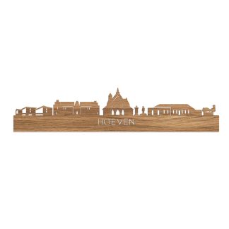 Skyline Hoeven Eiken houten cadeau decoratie relatiegeschenk van WoodWideCities